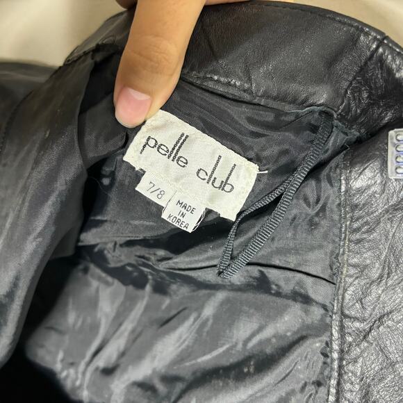 Pelle Club Black Leather Mini Pencil Skirt Sz 8 - Picture 4 of 11